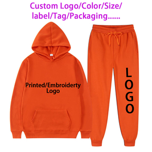 Venta al por mayor casual sublimación 100% poliéster Sudadera con capucha chándal liso conjunto unisex sudaderas con capucha logotipo personalizado hombres chándal - Product Image 2