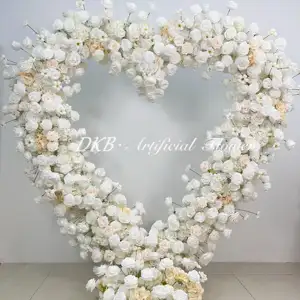 Arco de flores branco para decoração de casamento, modelo de tamanho de fábrica na China, arco de flores personalizado