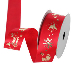 Cintas de una cara de alta calidad 100% poliéster 1,<span class=keywords><strong>5</strong></span> pulgadas-Logotipo personalizado estampado en oro, cinta de regalo personalizada al por mayor - Product Image 3