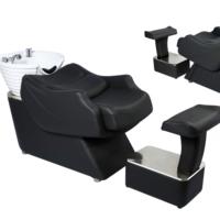 Fauteuil de salon moderne en cuir PU pour lavabo en céramique, réglable, avec cadre antirouille |   Salon de coiffure, salon de barbier, commerce
