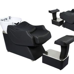 Fauteuil de salon moderne en cuir PU pour <span class=keywords><strong>lavabo</strong></span> en céramique, réglable, avec cadre antirouille |   Salon de coiffure, salon de barbier, commerce - Product Image 1