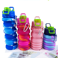Produits en gros Silicone Pliant Pliable Pliable Sport Bouteille D'eau Portable