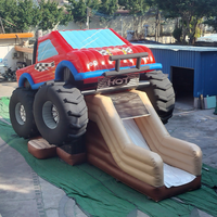 Videur gonflable commercial combo château gonflable cavalier gonflable bambin gonflable Monster Truck maison de rebond avec toboggans aquatiques