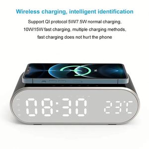 Best Gift <b>Wireless</b> Phone Charger With Alarm Clock Multi-function 15W <b>Wireless</b> Charger Desk Charger for All Smart Phones - Product Image 5