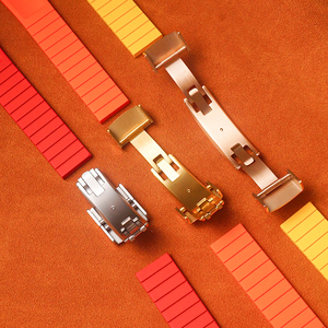 Jettda alta calidad 20/22mm cortado a medida FKM bandas de reloj de goma correa de reloj impermeable correas de goma con estampado tropical CTS - Product Image 2