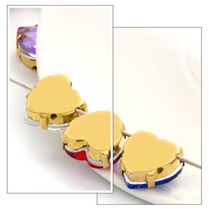Accesorios para el cabello, sombreros y accesorios para vestidos de novia con forma de corazón, hechos a mano, con garras doradas y diamantes cosidos a mano. - Product Image 4