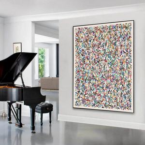 Peinture texturée, art mural contemporain sur toile, art abstrait complexe et coloré sur toile pour la maison et la galerie - Product Image 4