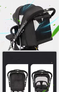 Poussette de bébé de paysage élevé de luxe caractéristique de pliage automatique 3-en-1 chariot avec cadre en fer Bao <span class=keywords><strong>Baohao</strong></span> landau promotionnel pour bébé - Product Image 5
