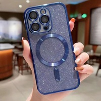 Vente chaude Placage Paillettes Diamant Lentille protection Magnétique PC TPU Téléphone étui pour iphone 15 pro14Plus 11 12Pro Max 13