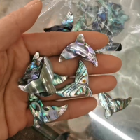 Pendentifs en nacre de coquille d'ormeau naturelle véritable de 25*30 mm, queue de poisson, nacre, pour la fabrication de bijoux en DIY