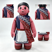 Mascotte publicitaire gonflable personnalisée en forme de personnage ethnique, modèle humain gonflable de dessin animé pour défilés extérieurs et événements culturels