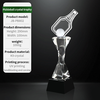 Trophée K9 en cristal transparent avec logo personnalisé Trophées Pickleball en cristal de qualité supérieure avec bases en cristal de qualité supérieure pour événement