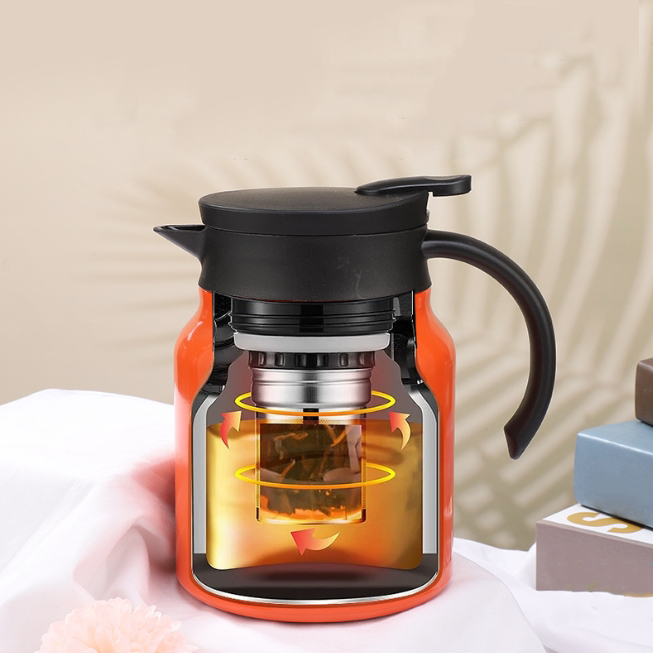 فلاسک - کد4020 3 هدایای تبلیغاتی 316 Stainless Steel Stewed Teapot Household Coffee Thermos Tea Stewed Tea Kettle Large Capacity Warm Kettle