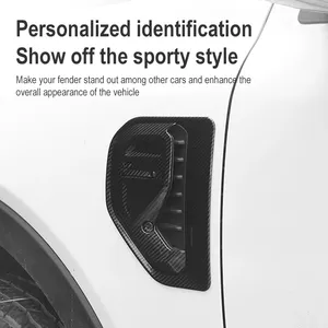 Pour <span class=keywords><strong>Ford</strong></span> <span class=keywords><strong>Ranger</strong></span> 2023 2024, garnitures de protection de logo latéral de voiture en ABS effet carbone, garnitures de protection de grille d'aération latérale avant, garnitures de protection d'ailes, garnitures de calandre, pièces automobiles - Product Image 5