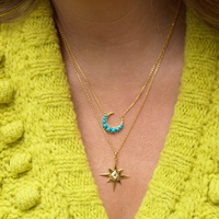 Jellmilskye — collier en argent sterling S925 avec pendentif en turquoises et en lune émeraude, bijoux de dernier design