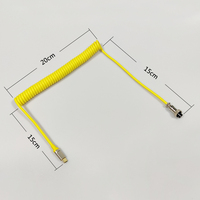 Kabel Keyboard Mekanik OEM USB Type C Tembaga Murni Custom Paracord Gx16 Tab Coil dengan Konektor Aviator untuk Komputer