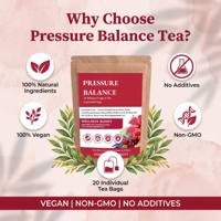 Thé aux herbes équilibrant pour la tension artérielle, thé apaisant et relaxant pour le stress et l'anxiété, boisson saine pour le bien-être quotidien