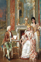 Peinture à l'huile Art Déco antique sur toile avec cadre en bois doré, décoration murale pour salon, décoration de la maison, mariage