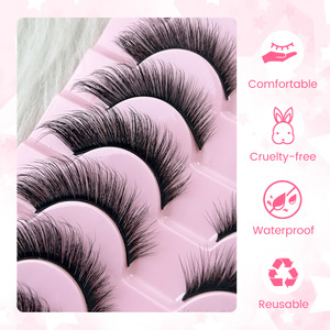 Ciglia Finte Intere Effetto Occhio di <span class=keywords><strong>Gatto</strong></span> Allungate e Folte, 10 Paia in Vassoio, Modello Fox Oblique Fly HL05, Prodotte a Pingdu - Product Image 3