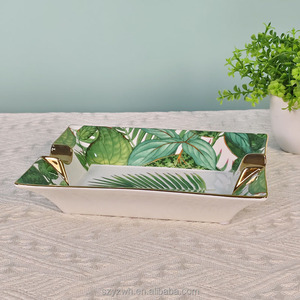 Vintage Green Leaf 19.6cm Cigar <b>Ashtray</b> Home Office Living Room Decoration Ceramic <b>Ashtray</b> - Product Image 5