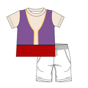 HIPPO KIDS Maillots de bain personnalisés pour garçons en bas âge, ensemble de maillots de bain deux pièces pour enfants, manches courtes, protection contre les éruptions cutanées, ensemble de plage, maillot de bain - Product Image 3