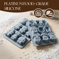 SILIKOLOVE Moule à gâteau personnalisé en forme de robot à 9 cavités, LFGB Platinum, antiadhésif, sans BPA, en silicone de qualité alimentaire, pour mousse et gâteaux