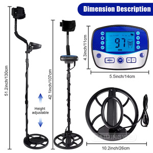 Detector de metales subterráneo con pantalla digital para la búsqueda de tesoros al aire libre, para adultos, de plástico negro y azul - Product Image 2