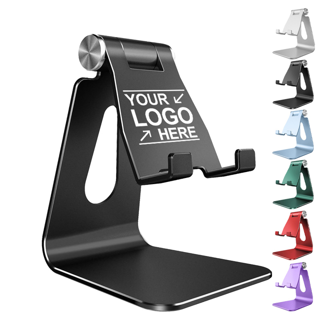 Custom Aluminum Phone Stand With Logo Wholesale Adjustable Folding Desktop Tablet Base
