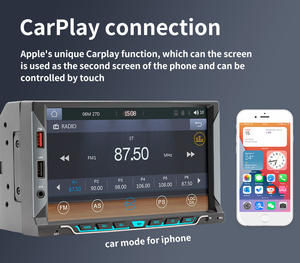 BQCC 7 "sans fil <span class=keywords><strong>autoradio</strong></span> stéréo 1DIN HD écran tactile GPS amplificateur DSP <span class=keywords><strong>Carplay</strong></span> Android Auto lecteur vidéo miroir vue arrière - Product Image 5