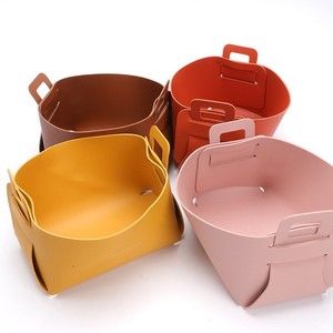Simple Storage PU Leather Organizer Rectangular <b>Foldable</b> Desktop Skincare Cosmetics Tray Living Room Entryway Storage Box - Product Image 3
