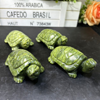 Usine Naturel Usine Sculpture À La Main Cristal Artisanat Xiuyu Jade Tortue Cristal Sculptures Animaux Tortue Pour Cadeau