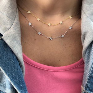 Fashion Women Lady Jewelry Christmas Gift CZ Big Small Cute Cz Charm Pendant <strong>Long</strong> Chain Gorgeous Star <strong>Necklace</strong> - Product Image 4