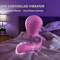 Vibrateur Rose à Contrôle par Application, à Rotation, à Impulsions d'Air, Stimulateur Clitoridien, Dildo Vibrateur Tentacule Pieuvre pour Femmes