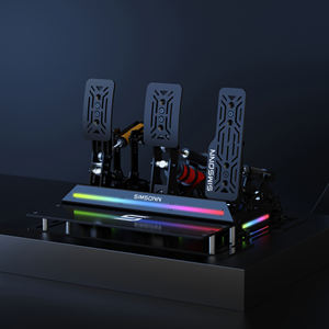 SIMSONN Dernier Modèle Pédalier de Sim Racing à LED Volant de Jeu Connexion USB Cellule de Charge Hydraulique HE 200KG pour Jeux PC - Product Image 1