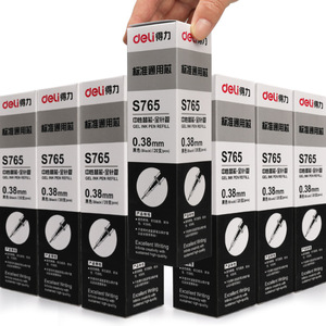 Deli S765 Gel <b>Pen</b> Refill 0.38mm Black Standard Replacement For Student Office Use - Product Image 2