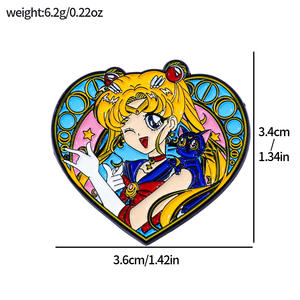 Broches de Metal Esmaltado con Diseños Nuevos al por Mayor, 4000 Tipos de Broches con Logotipo Bonito, Serie Sailor Moon, Broches para <span class=keywords><strong>Cuello</strong></span> - Product Image 6