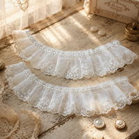 Dentelle plissée blanche pour accessoires de robe, garniture en dentelle plissée pour ourlet