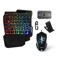 Combo de Teclado y Ratón para Juegos Móviles, Teclado y Ratón de Una Mano para Móviles, Compatible con Sistemas IOS/Android
