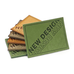 Custom Leather <b>Label</b> Embossed Rectangle Patch For Garment Use - Product Image 2