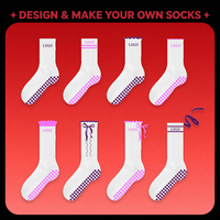 Chaussettes de yoga personnalisées en coton Xingyou pour femmes, brodées, antidérapantes, pour le Pilates