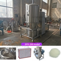 Séchoir à lit fluidisé anti-agglomération GFG 200 en acier inoxydable, granulateur commercial pour la transformation alimentaire avec moteur