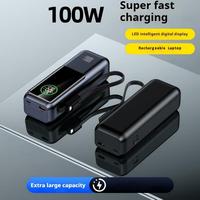 Nouvelle batterie externe 100W PD à charge super rapide 20000mAh avec écran LED, câble Type-C intégré, chargeur portable pour ordinateur portable et téléphone portable