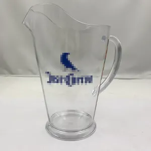 Jarra de cerveja transparente personalizada, jarro de cerveja de plástico transparente com 1.8l 60oz para barra