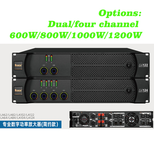 LA124 1200W <span class=keywords><strong>2</strong></span>/4 canales amplificador de potencia profesional 1000 vatios estéreo carcasa de Metal amplificadores de alta potencia - Product Image 3
