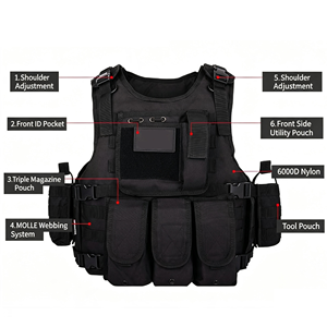 Gilet modulaire robuste Kango MOLLE avec pochettes pour magazines, radio et matériel médical - Product Image 1