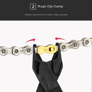 Herramienta Desmonta Neumáticos Multifunción de Plástico POM Resistente con Punta de Desinflado, Gancho para Cadena y Almacenamiento, para Reparación de Bicicletas de Montaña y Carretera, Negro, 13cm - Product Image 2