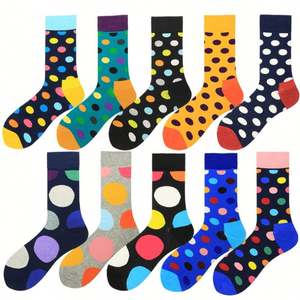 Wholesale Large Polka Dot Cotton Sports Grip <b>Socks</b> for Men Europe America Logo Tube Winter Crew High Quality - Product Image 1