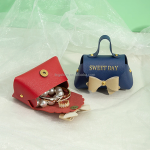 Contenedor de Joyería de Cuero PU Personalizado de Lujo Europeo con Bolsa Portátil con Asa, Nuevo Estilo, Bolsa de Regalo para Dulces de Boda con Lazo - Product Image 5