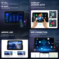 Podofo 7'' 4+64G 1 Din Autoradio Android Stéréo Autoradio Sans Fil CarPlay/Android Auto GPS WIFI FM RDS AI DSP BT EQ OEM Factory