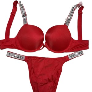 Conjunto <span class=keywords><strong>de</strong></span> Lencería Femenina <span class=keywords><strong>Victoria</strong></span>'s <span class=keywords><strong>Secret</strong></span> con Tirantes <span class=keywords><strong>de</strong></span> Pedrería, Sujetador Bikini Sin Varillas y <span class=keywords><strong>de</strong></span> Cintura Baja - Product Image 2